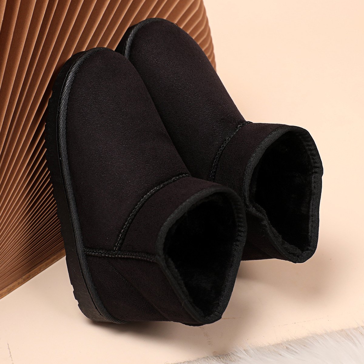 Botines de invierno para mujer en ante con forro de pelo - Lety