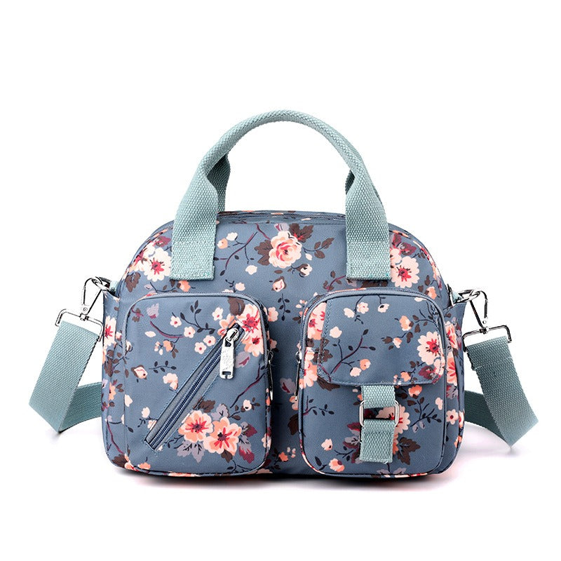 Bolso de hombro mujer con múltiples bolsillos estampado floral - Elora
