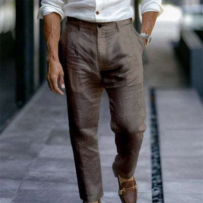 Pantalón hombre lino recto estilo casual elegante - Adriano