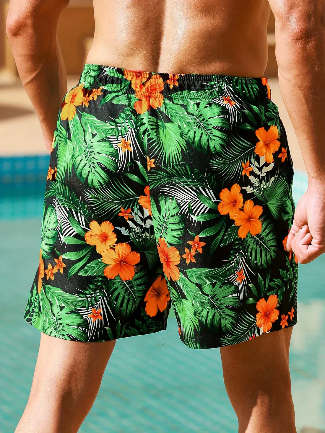 David - Pantalones cortos tropicales con estampado floral