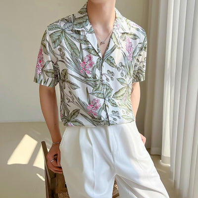 Camisa para hombre viscosa con estampado tropical estilo holgado - Julián