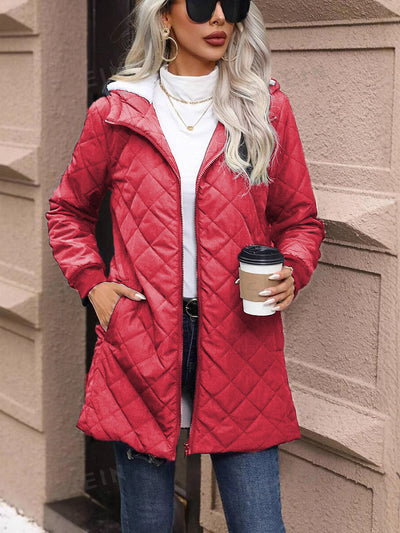 Abrigo para mujer acolchado ligero con capucha - Seriane