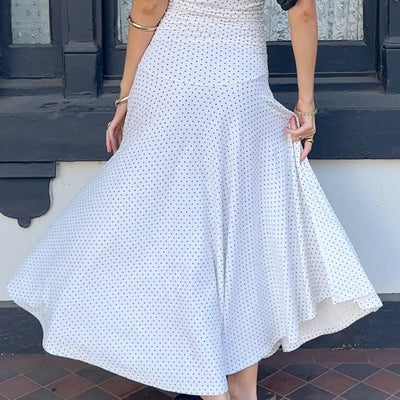 Vestido largo mujer escote cruzado estampado de lunares - Helena