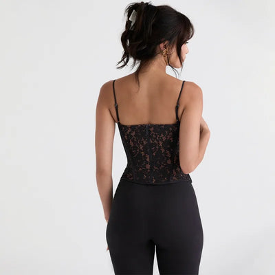 Olivia - Top corsé vintage de encaje y satén