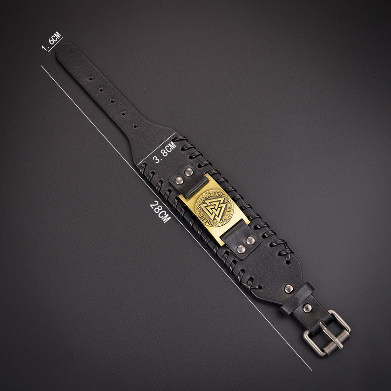 Pulsera Vikinga de Cuero Hombre - Leif