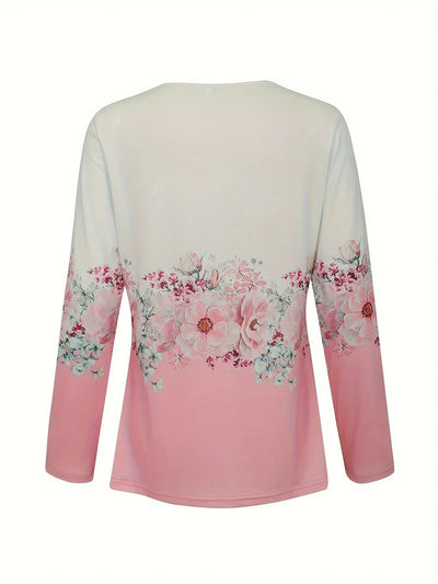 Sissy - Camiseta con estampado floral y detalles de encaje