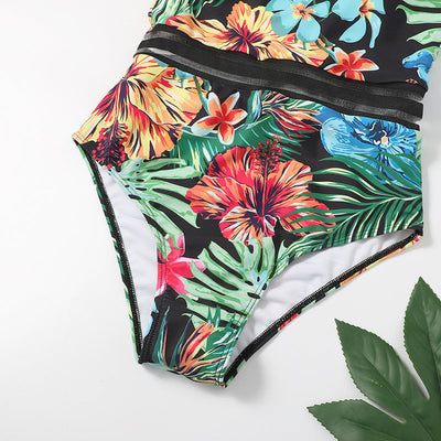 Bikini estampado de una pieza Flower