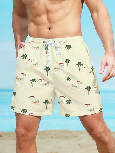 Tom - Pantalones cortos de playa con estampado de palmeras