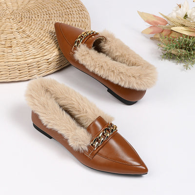 Mocasines para mujer de punta fina con forro - Ameline