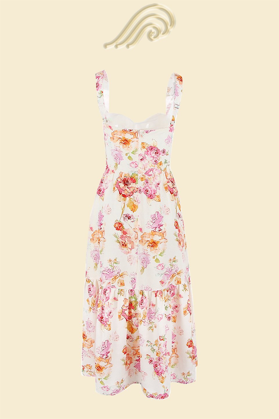 Cottie - Vestido midi acampanado estampado