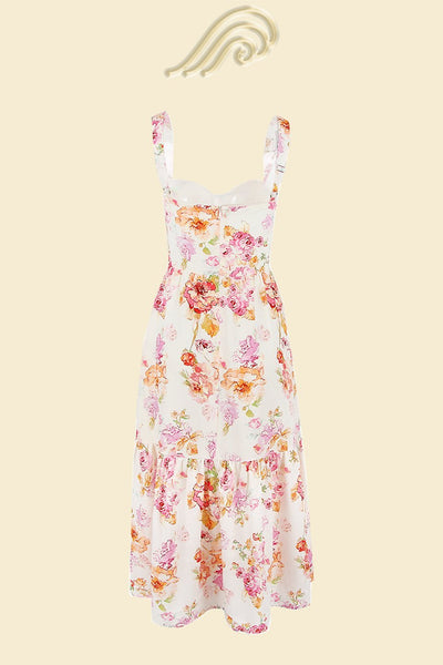 Cottie - Vestido midi acampanado estampado