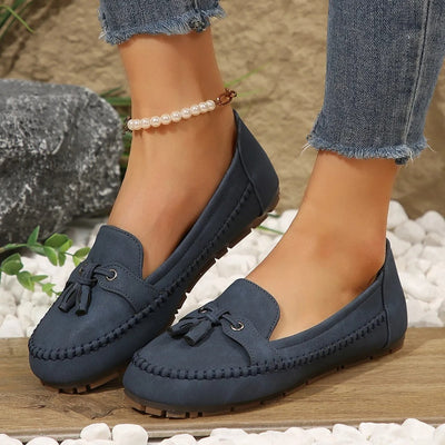 Mocasines planos para mujer antideslizante con detalle de lazo - Martina