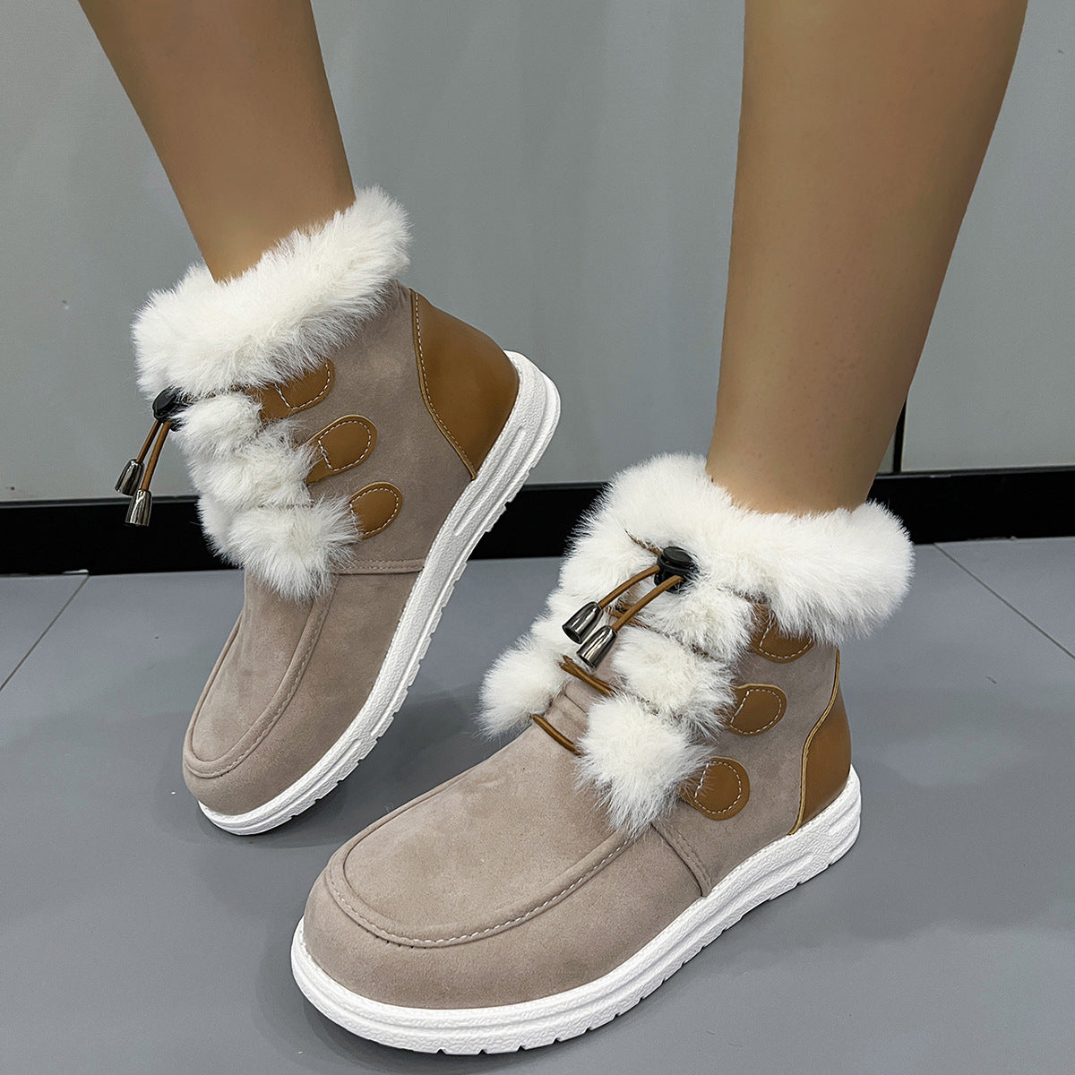Botines para mujer estilo invernal con acabado afelpado - Yseline