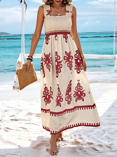 Vestido largo mujer estampado bohemio tirantes - Zahara