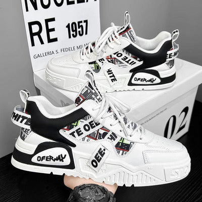 Zapatillas para hombre de suela gruesa con diseño gráfico urbano - Axel