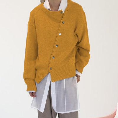 Cardigan de punto para mujer con cuello redondo - Arlena