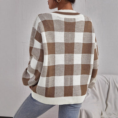 Jersey de punto para mujer con cuello en V - Clara