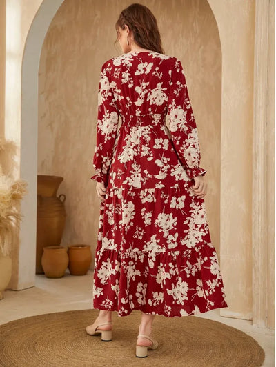 Naiara - Vestido entallado de manga larga y cuello en V