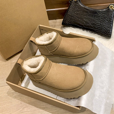 Botines de invierno para mujer en ante con suela gruesa - Helena
