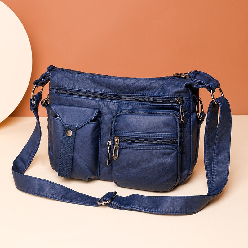 Bolso bandolera para mujer de cuero sintético multibolsillos estilo funcional - Ángela