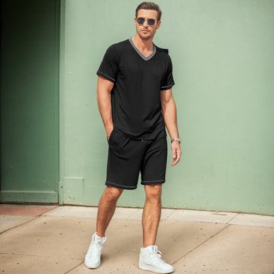 Conjunto casual hombre algodón ligero cuello en V - Marcos