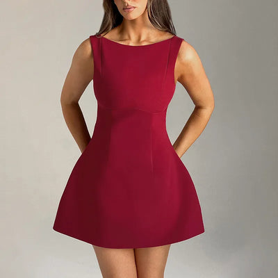 Nia - Vestido corto con cintura alta