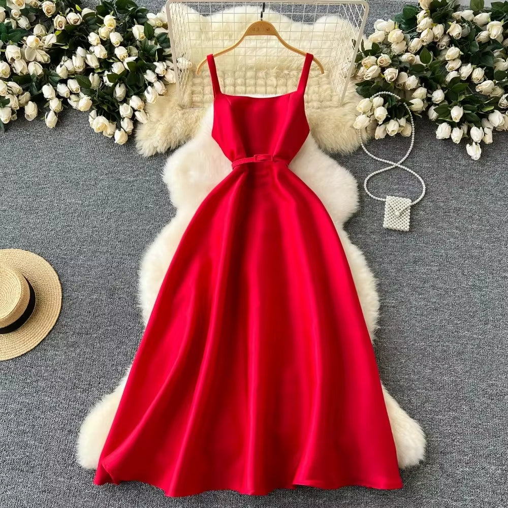 Vestido largo mujer sin mangas estilo francés vintage - Liora