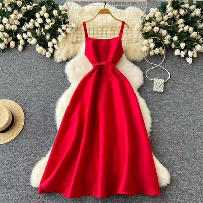 Vestido largo mujer sin mangas estilo francés vintage - Liora