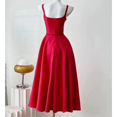 Vestido largo mujer sin mangas estilo francés vintage - Liora