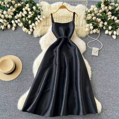 Vestido largo mujer sin mangas estilo francés vintage - Liora