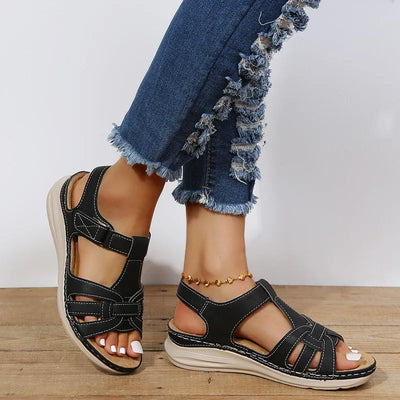 Sandalias cuña mujer diseño cruzado casual - Eliane