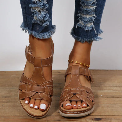 Sandalias cuña mujer diseño cruzado casual - Eliane