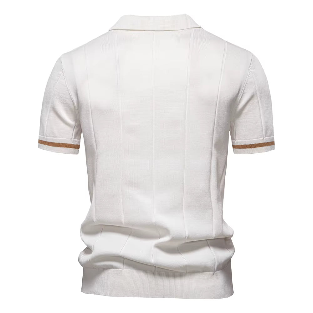 Polo deportivo hombre manga corta cremallera - Leandro