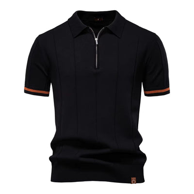 Polo deportivo hombre manga corta cremallera - Leandro