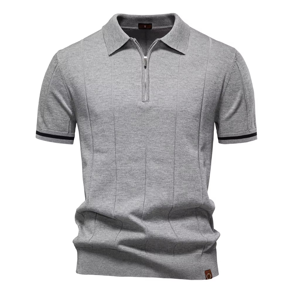Polo deportivo hombre manga corta cremallera - Leandro