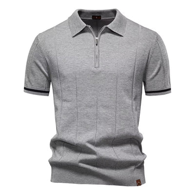 Polo deportivo hombre manga corta cremallera - Leandro
