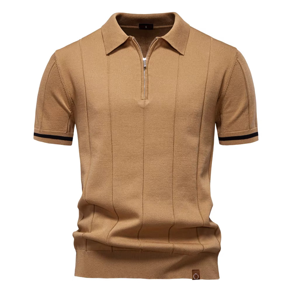 Polo deportivo hombre manga corta cremallera - Leandro