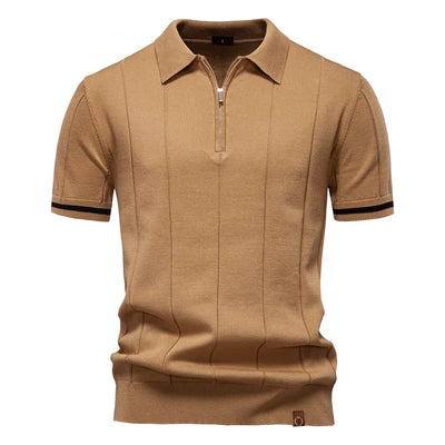Polo deportivo hombre manga corta cremallera - Leandro