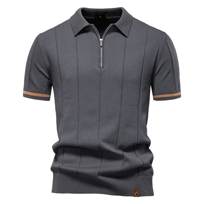 Polo deportivo hombre manga corta cremallera - Leandro