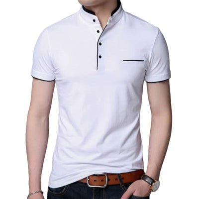 Polo hombre cuello mao botones contraste elegante - Dante