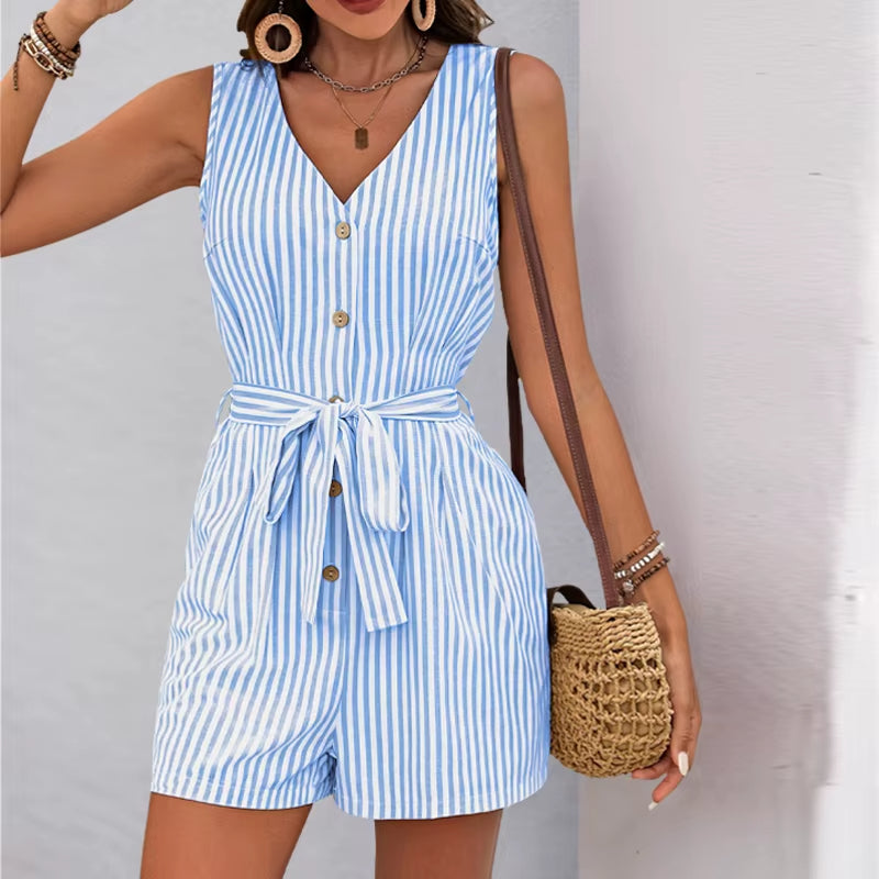 Mono corto de verano con rayas verticales - Kendra