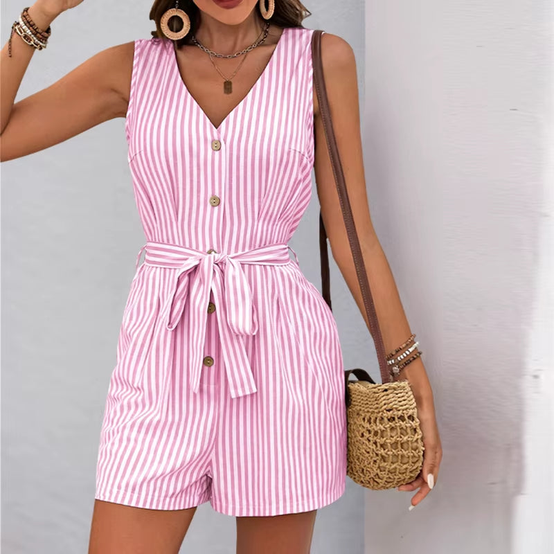 Mono corto de verano con rayas verticales - Kendra