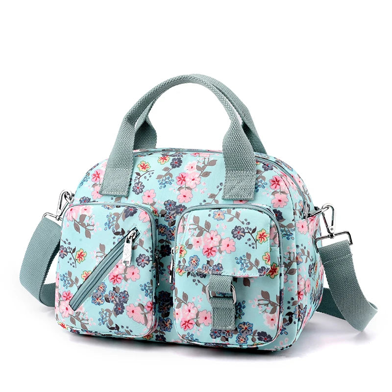 Bolso de hombro mujer con múltiples bolsillos estampado floral - Elora