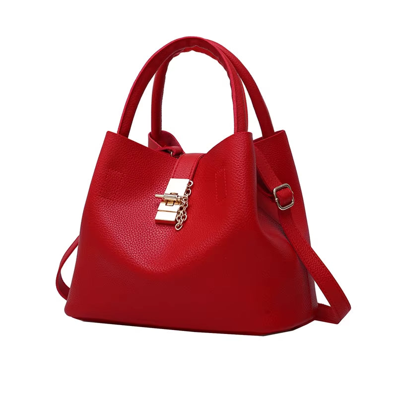 Bolso de hombro mujer tipo cubo con textura lichi - Alessia