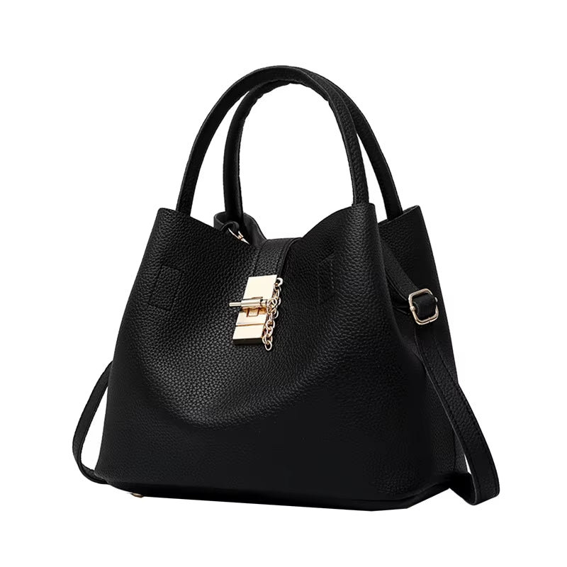Bolso de hombro mujer tipo cubo con textura lichi - Alessia