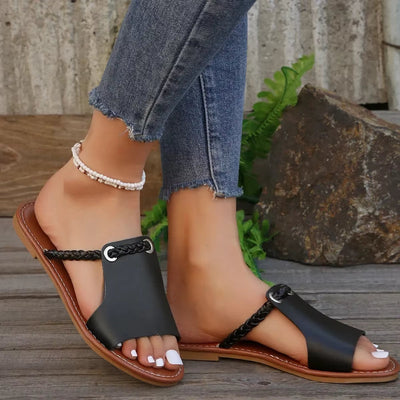 Sandalias mujer piel sintética trenzada estilo bohemio - Clara