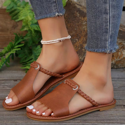 Sandalias mujer piel sintética trenzada estilo bohemio - Clara