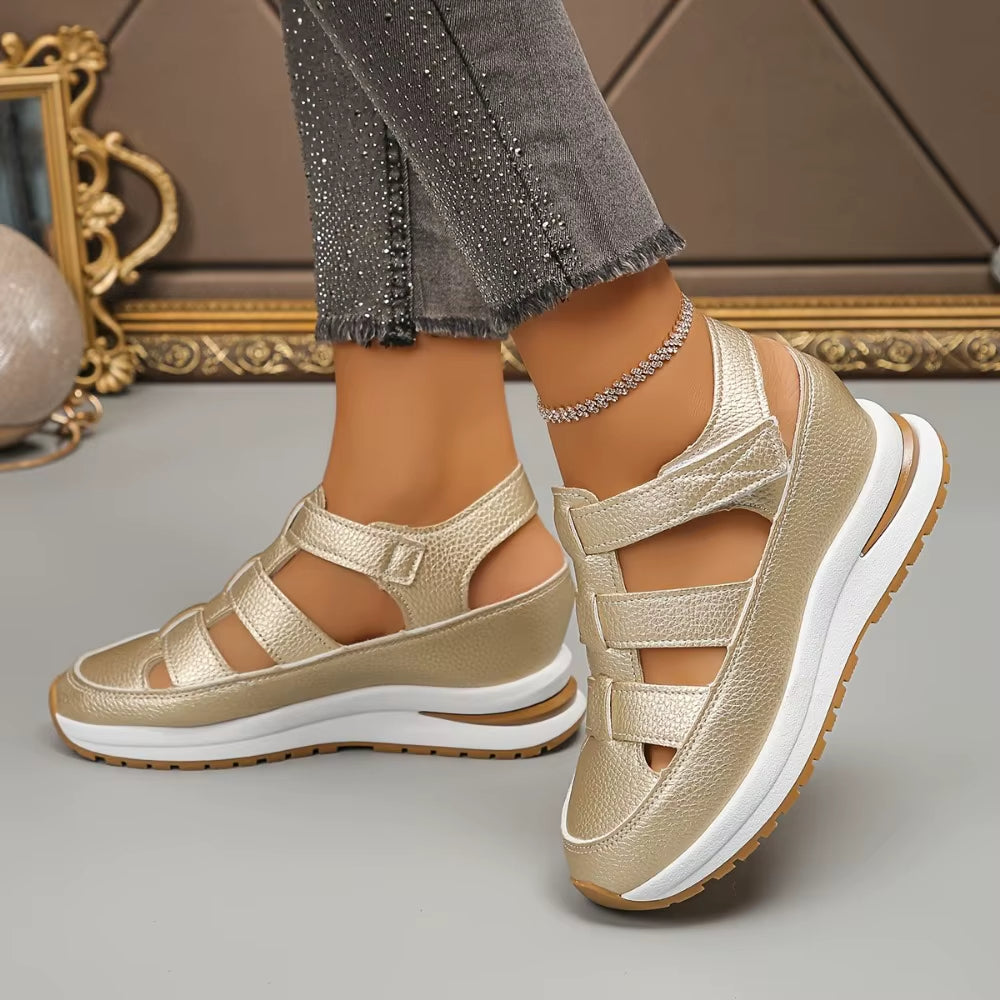 Sandalias para mujer piel sintética acolchada estilo plataforma - Julieta
