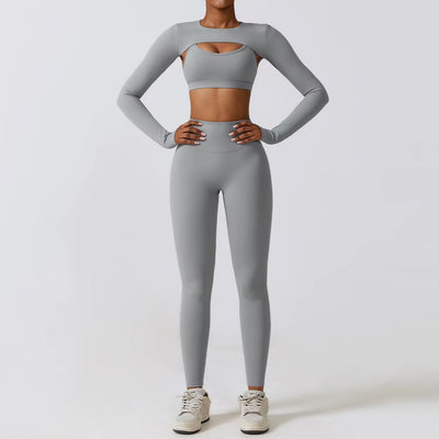 Conjunto deportivo para mujer licra compresiva diseño cut-out - Amanda