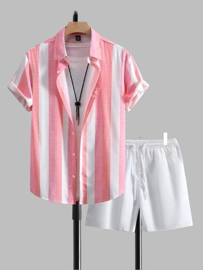 Conjunto verano hombre camisa rayas y short casual - Elio